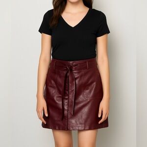 Moodie Burgundy Mini Skirt